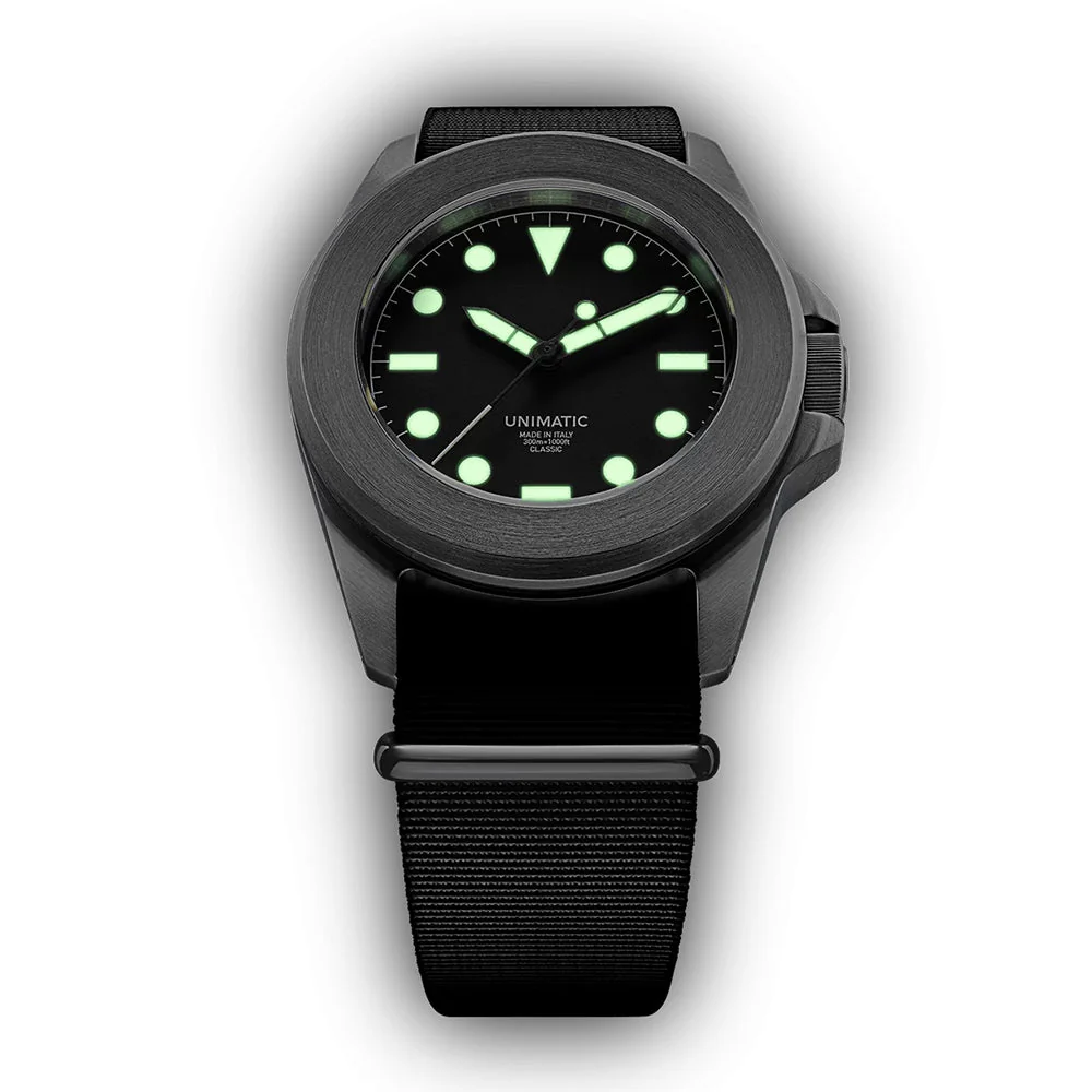 UC4 Modello Quattro U4 Classic 40mm - Black on Fabric Strap - Image 3