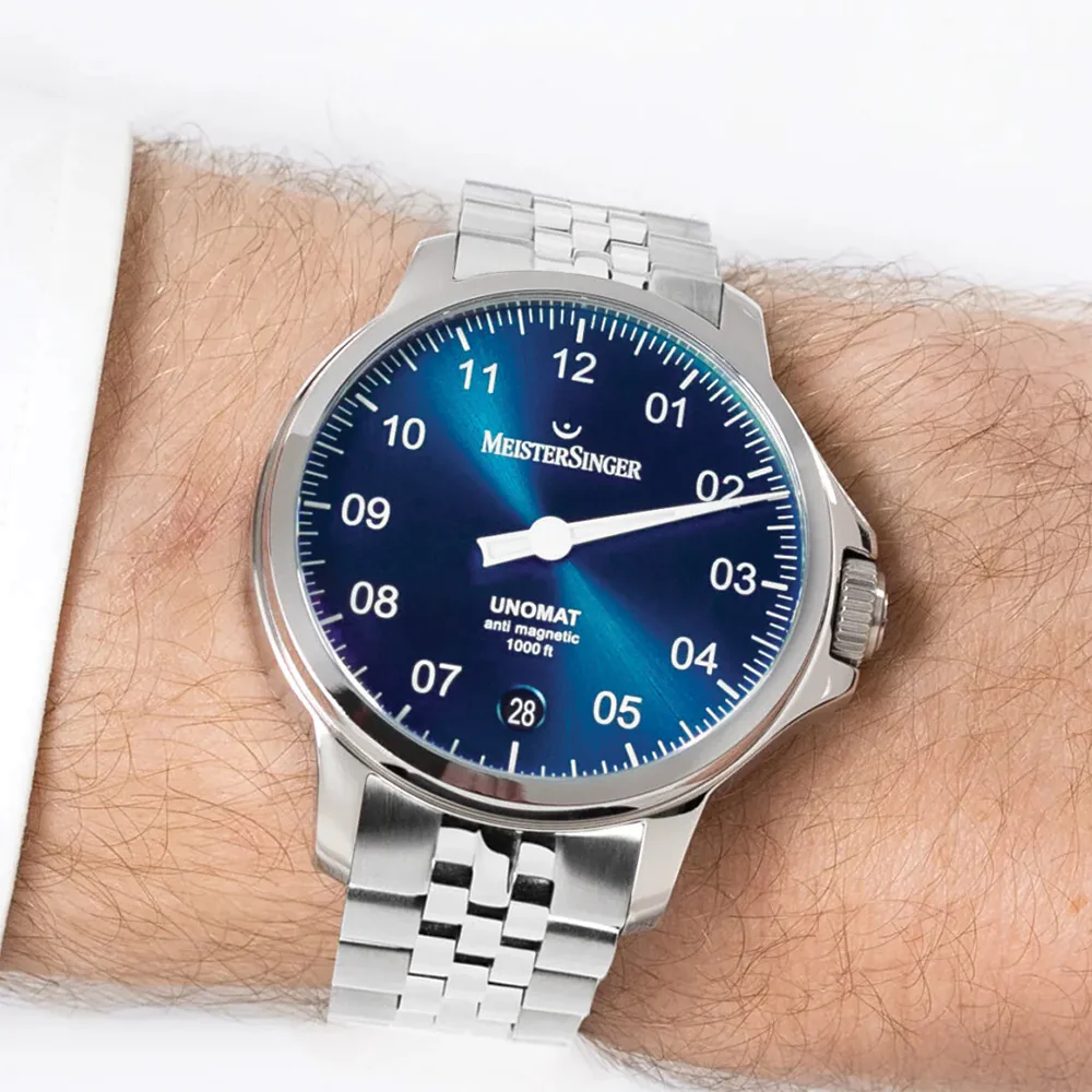 Unomat Automatic 43mm - Sunburst Medium Blue on Bracelet - Image 3