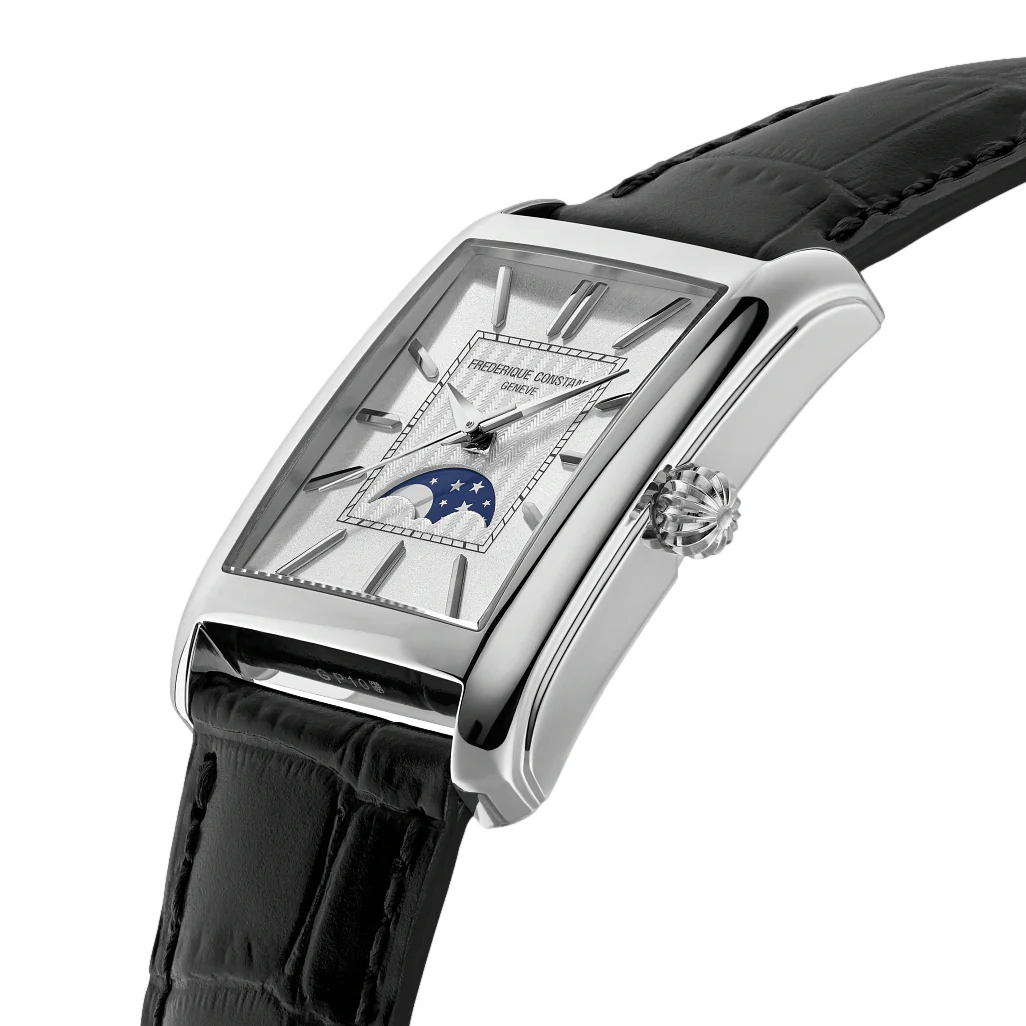 Classics Carrée Moonphase Automatic 42.3mm - Silver on Leather Strap - Image 2
