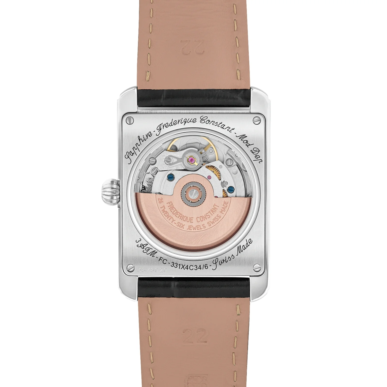 Classics Carrée Moonphase Automatic 42.3mm - Silver on Leather Strap - Image 3