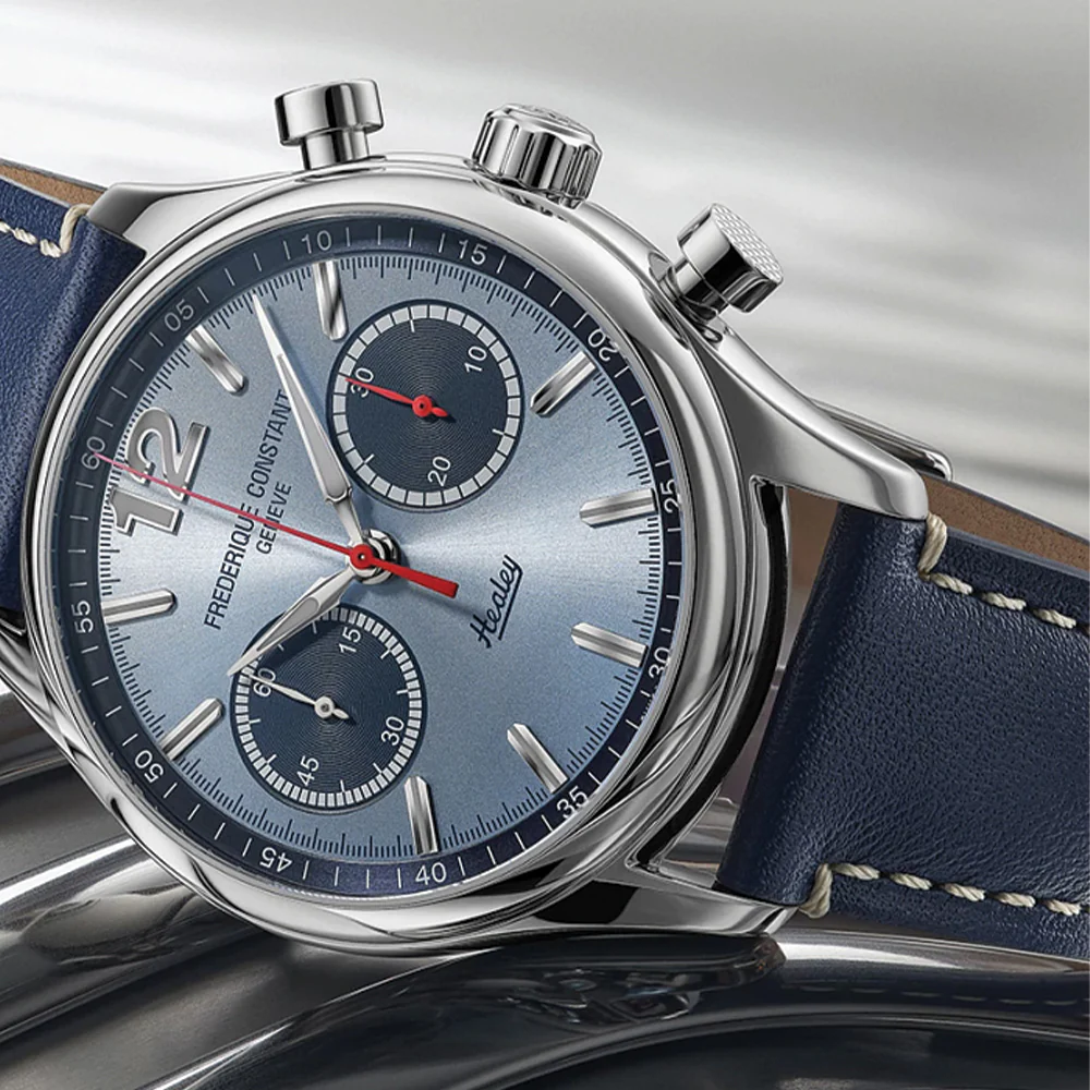 Classics Vintage Rally Healey Automatic Chronograph Limited Edition 42mm - Blue on Leather Strap - Image 3