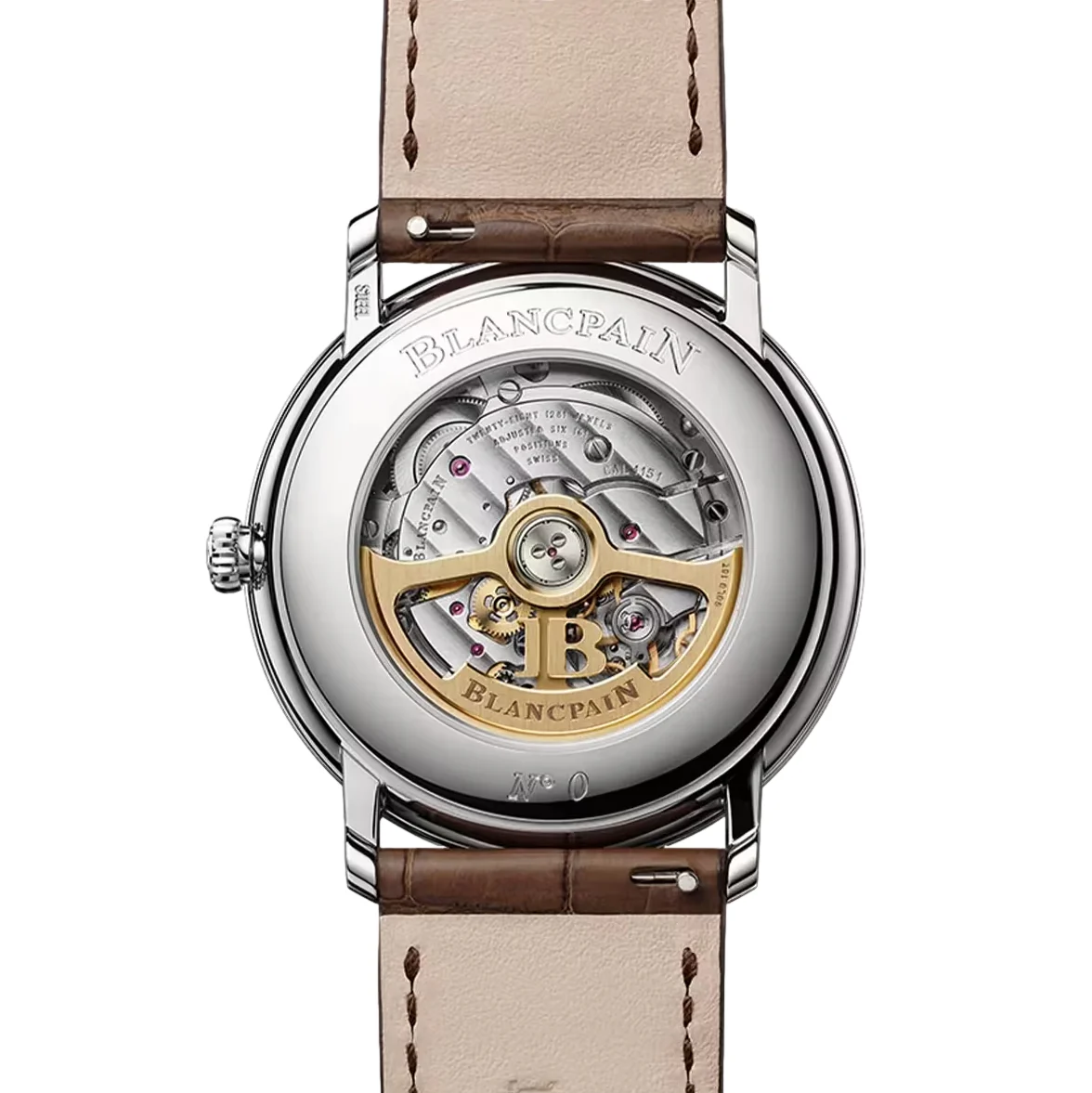 Villeret Extraplate 40mm - Brown Gold on Leather Strap - Image 2