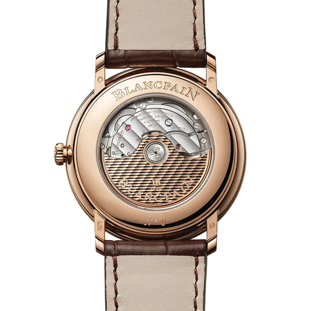 Villeret Extraplate Red Gold 40mm - Green on Leather Strap - Image 3