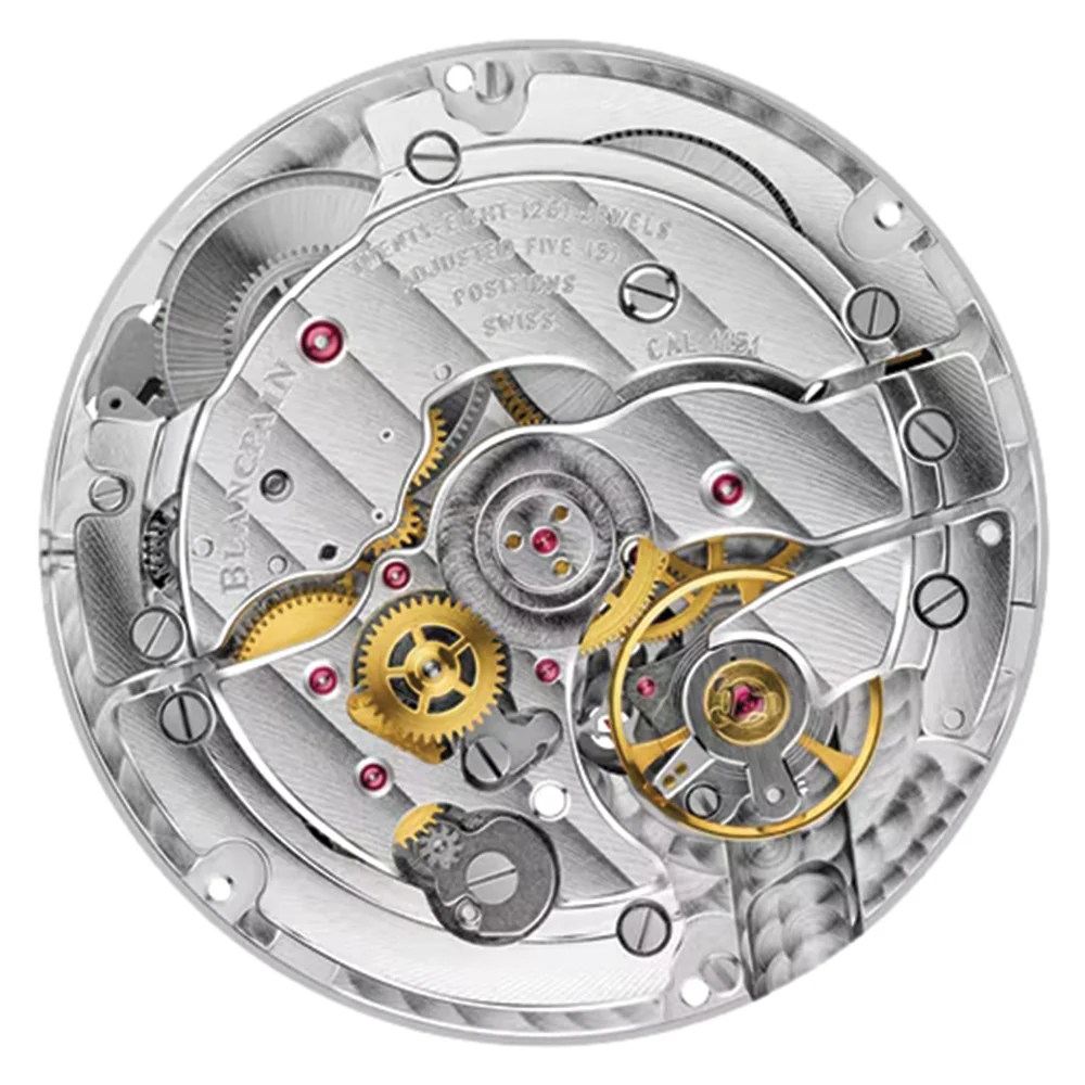 Villeret Extraplate Red Gold 40mm - Green on Leather Strap - Image 4