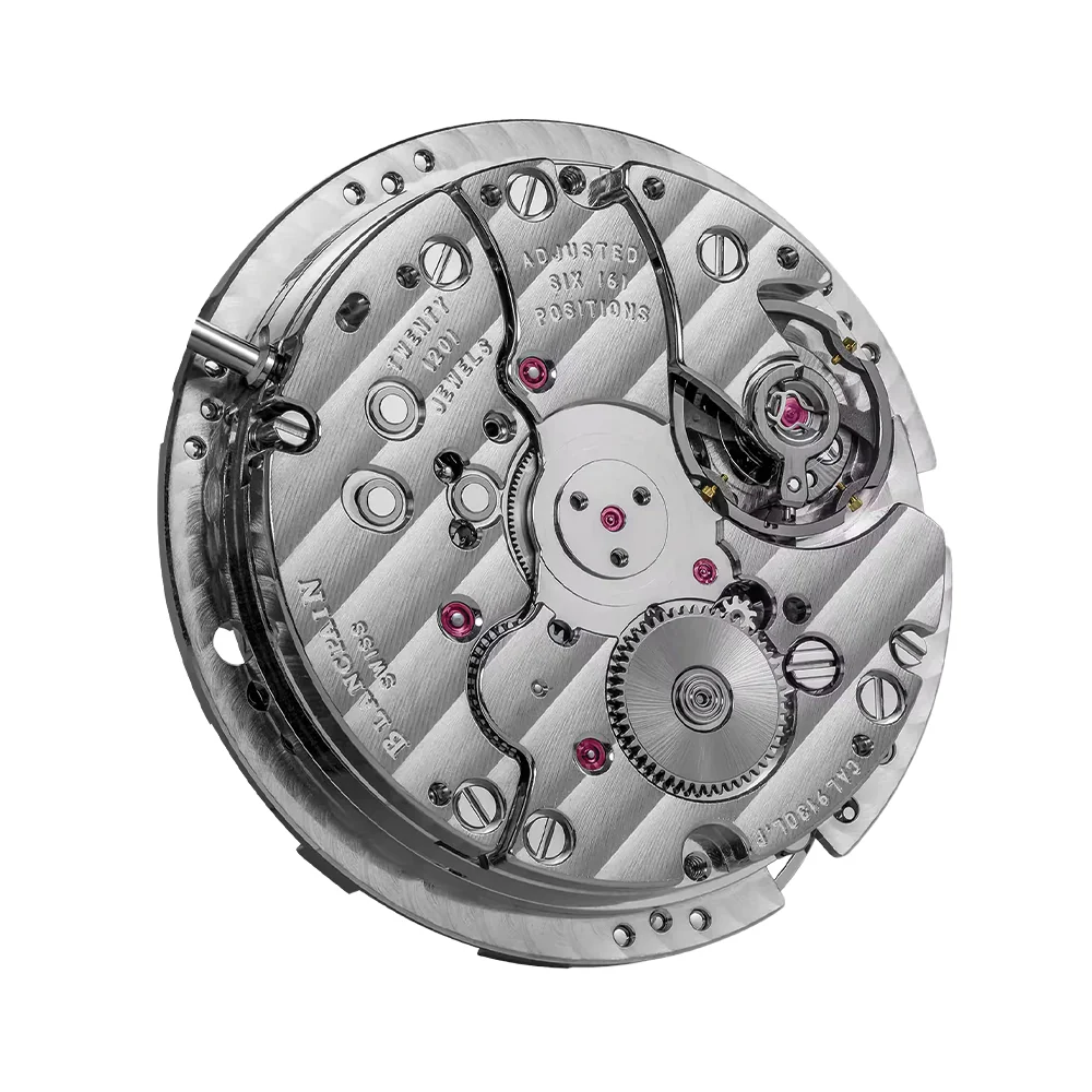 Villeret Moonphase 33.2mm - Opaline Gold-Toned White w/ Diamond Indexes on Alligator Leather Strap - Image 3