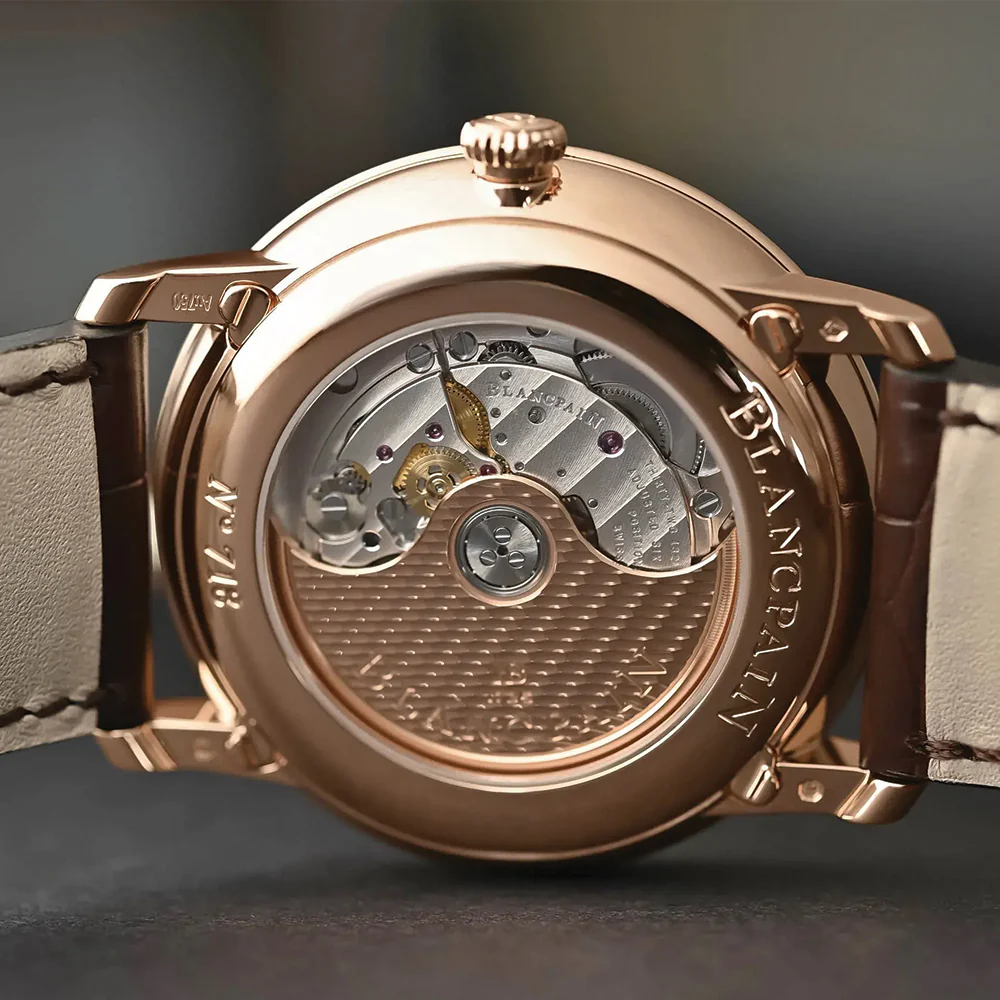 Villeret Perpetual Calendar Red Gold 40.3mm - Green on Leather Strap - Image 4