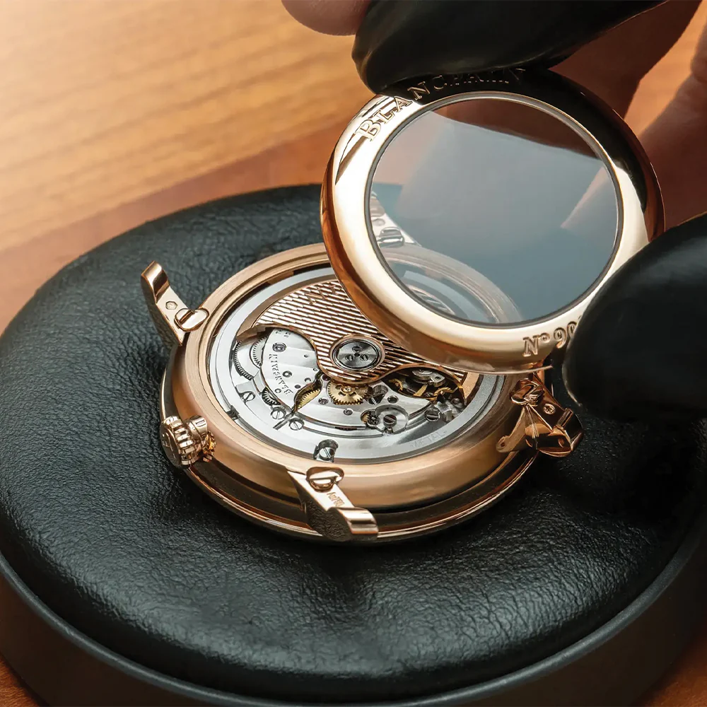 Villeret Perpetual Calendar Red Gold 40.3mm - Green on Leather Strap - Image 9