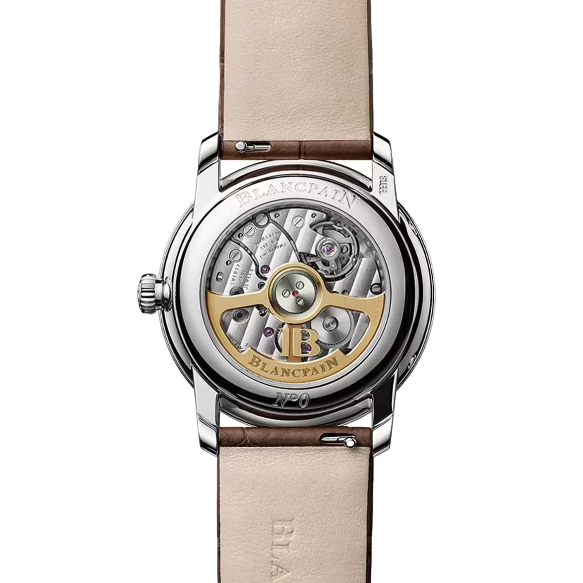 Villeret Calendar Moonphase 33.2mm - Brown w/ Diamonds on Leather Strap - Image 2