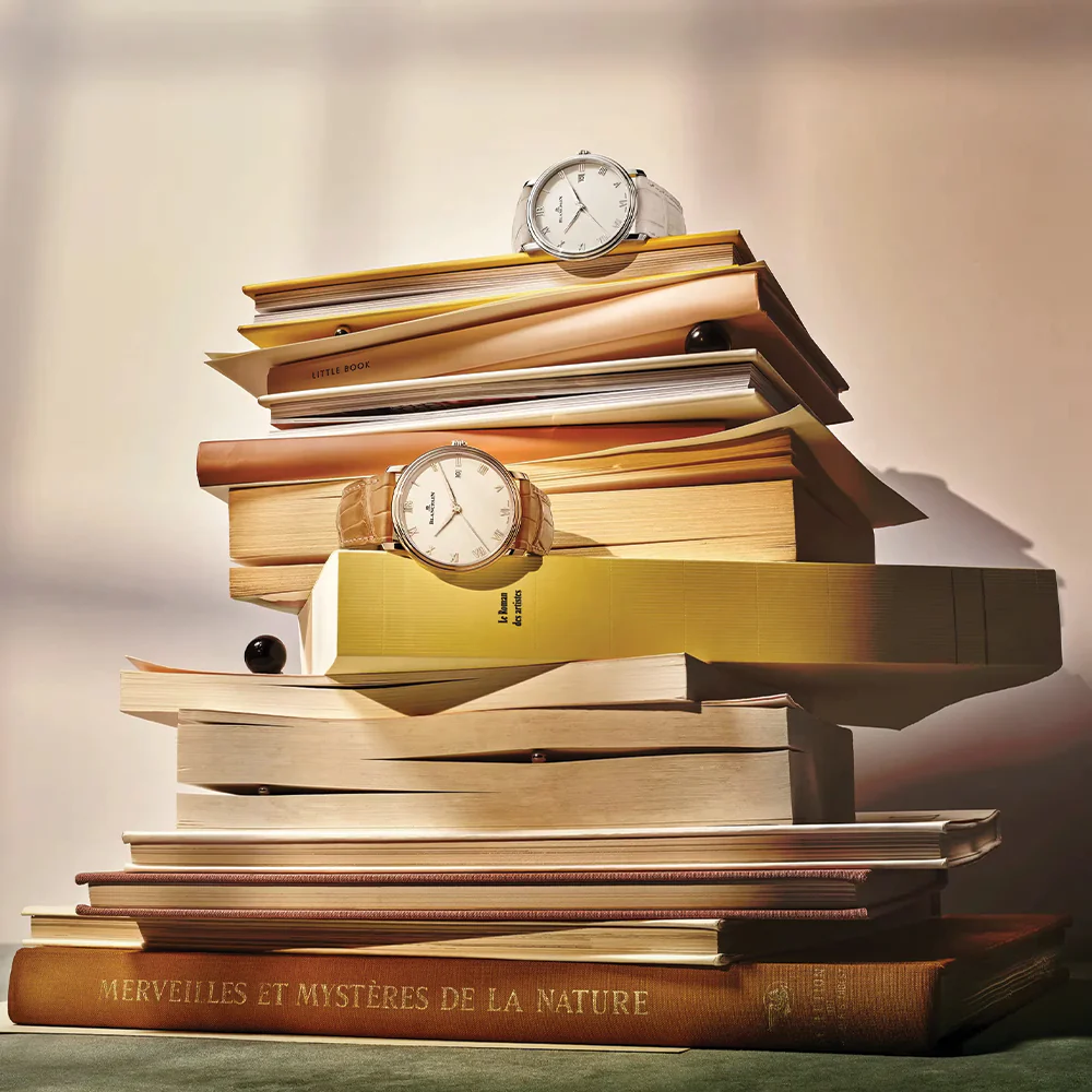 Villeret Red Gold 40mm - Opaline Gold-Toned White on Alligator Leather Strap - Image 2