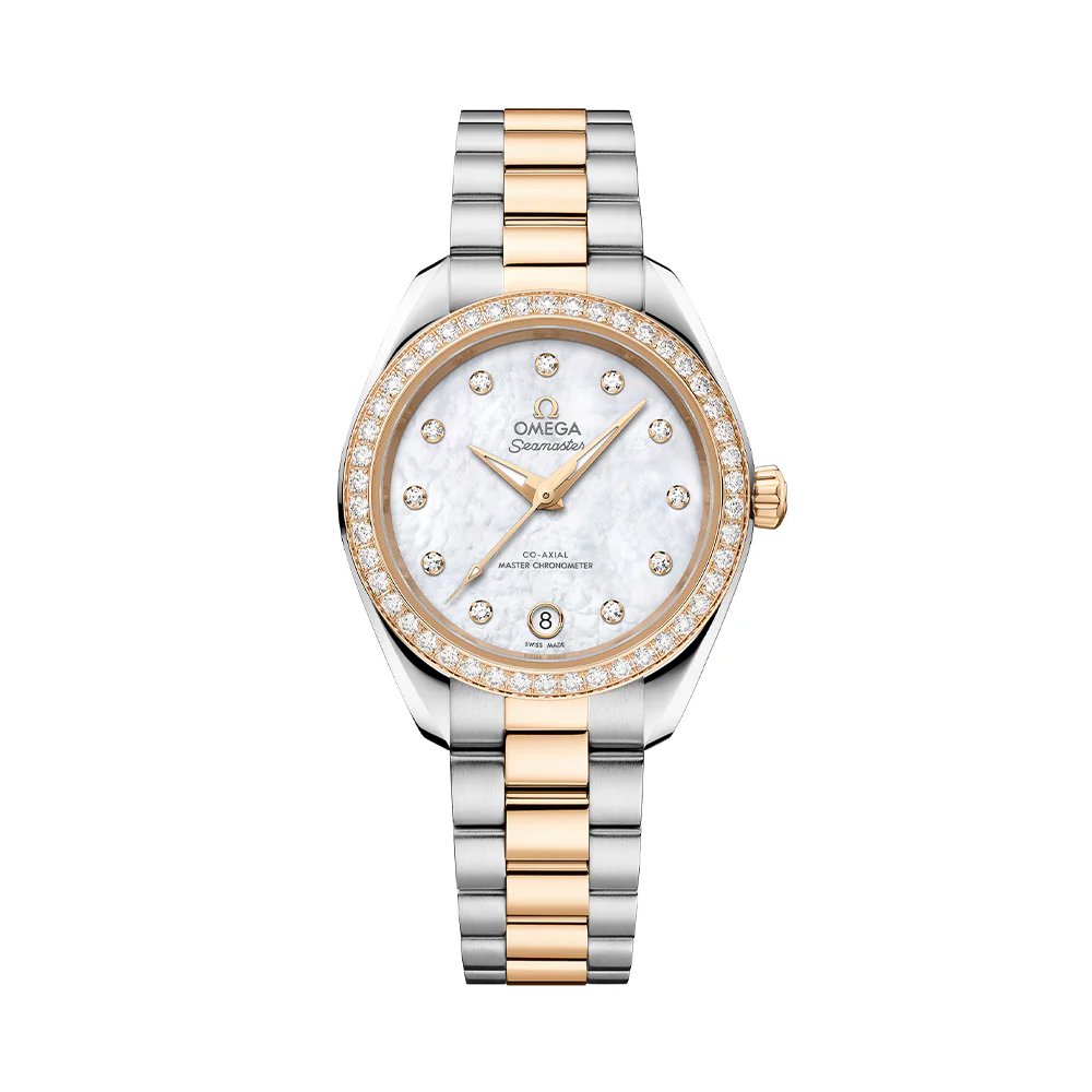 Seamaster Aqua Terra 150M Two-Tone Diamonds 30mm - Mother of Pearl on Bracelet